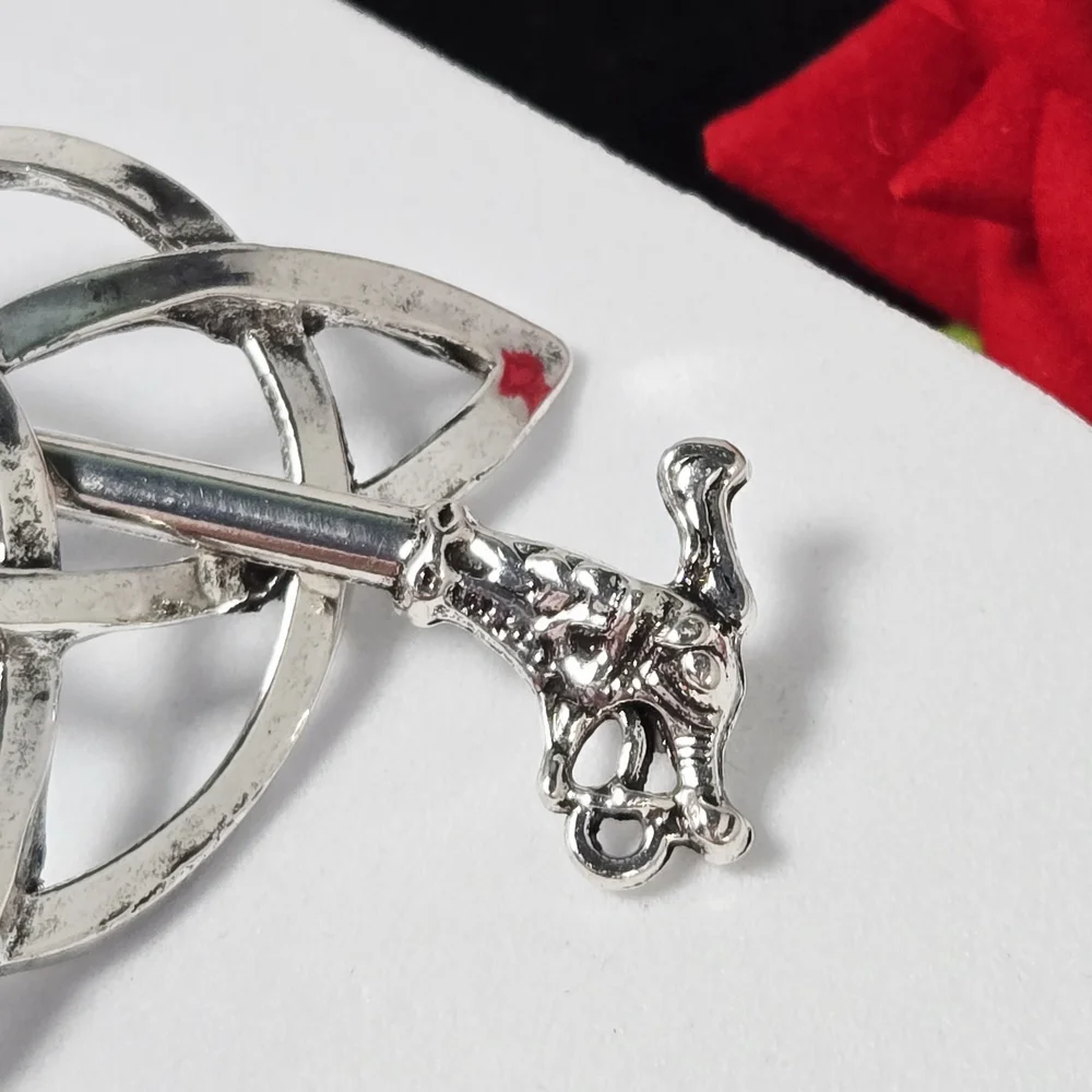 Celtic Triquetra Hair Pin Silver Viking Dragon Hair Slide Stick Medieval Norse